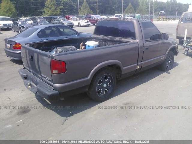 1GCCS1449XK155767 - 1999 CHEVROLET S TRUCK S10 BROWN photo 4