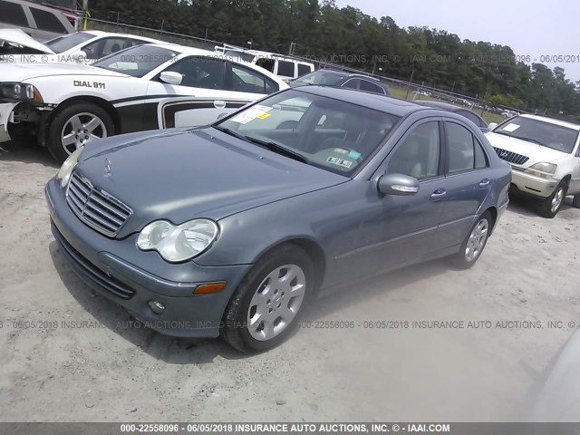 WDBRF84J75F690632 - 2005 MERCEDES-BENZ C 320 4MATIC BLUE photo 2