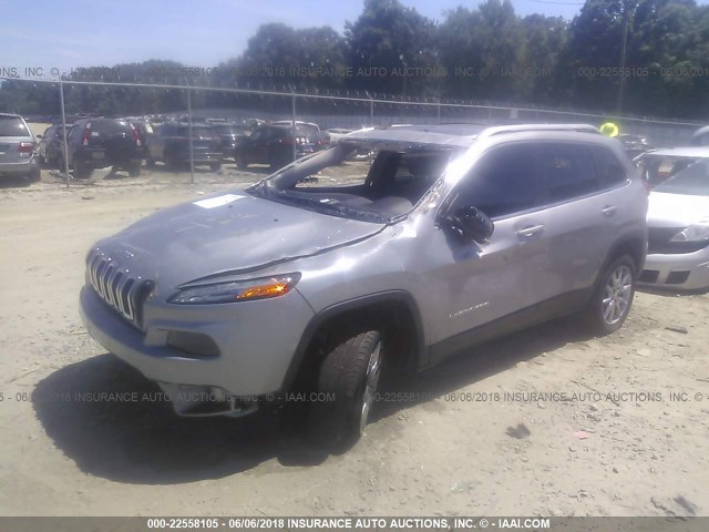 1C4PJLDX0JD503297 - 2018 JEEP CHEROKEE LIMITED SILVER photo 2