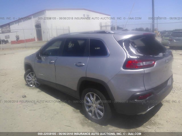 1C4PJLDX0JD503297 - 2018 JEEP CHEROKEE LIMITED SILVER photo 3