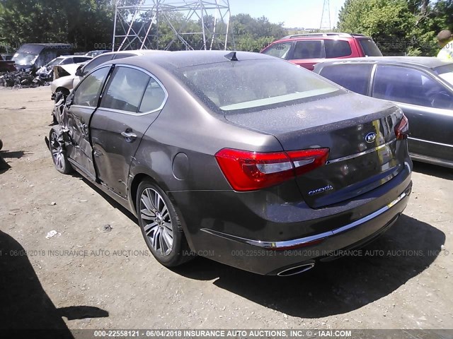 KNALN4D76E5143832 - 2014 KIA CADENZA PREMIUM/LIMITED BROWN photo 3