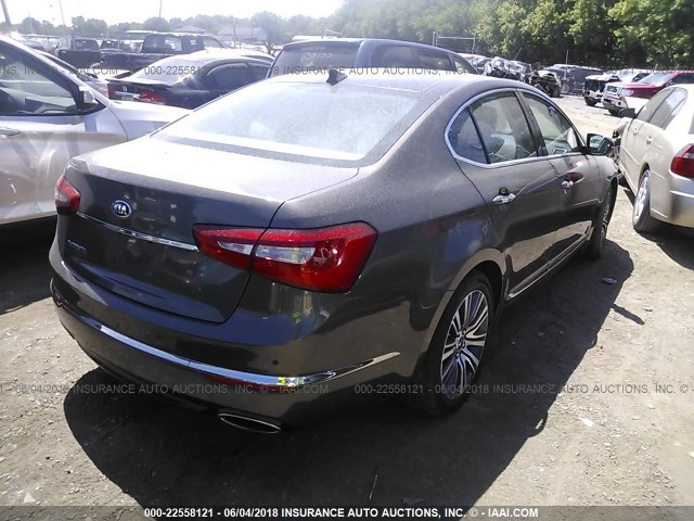 KNALN4D76E5143832 - 2014 KIA CADENZA PREMIUM/LIMITED BROWN photo 4