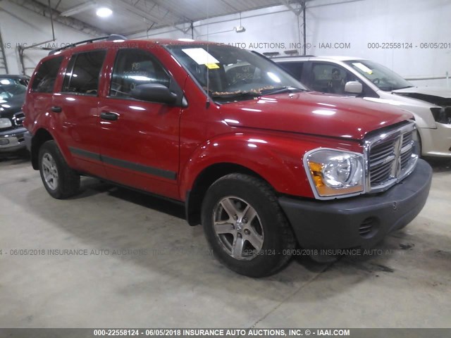 1D4HB38N66F168233 - 2006 DODGE DURANGO SXT RED photo 1