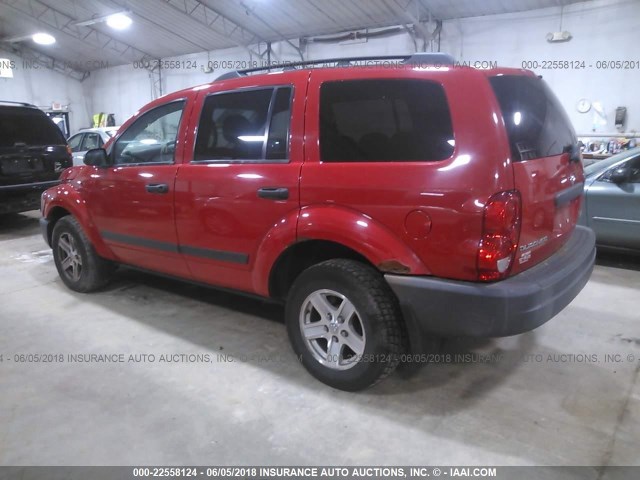 1D4HB38N66F168233 - 2006 DODGE DURANGO SXT RED photo 3