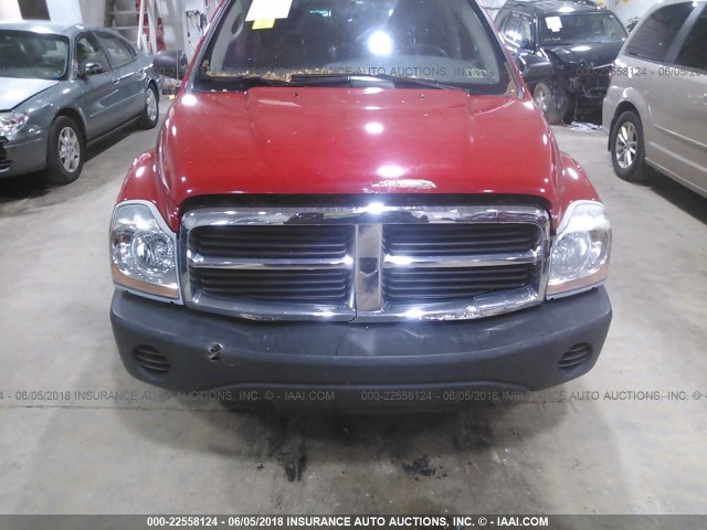 1D4HB38N66F168233 - 2006 DODGE DURANGO SXT RED photo 6