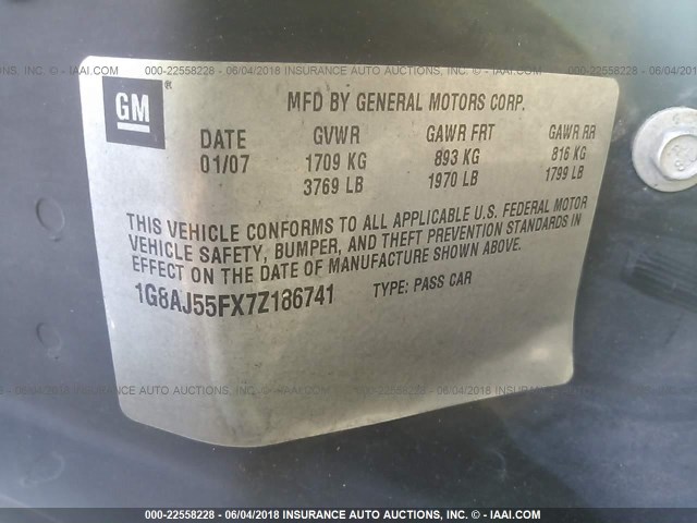 1G8AJ55FX7Z186741 - 2007 SATURN ION LEVEL 2 Gümüş foto 9