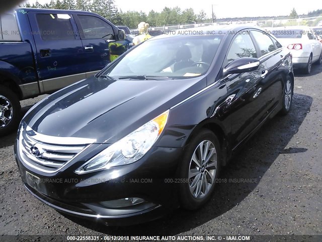 5NPEC4AC9EH857828 - 2014 HYUNDAI SONATA SE/LIMITED BLACK photo 2