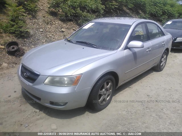 5NPEU46F86H023745 - 2006 HYUNDAI SONATA GLS/LX GRAY photo 2