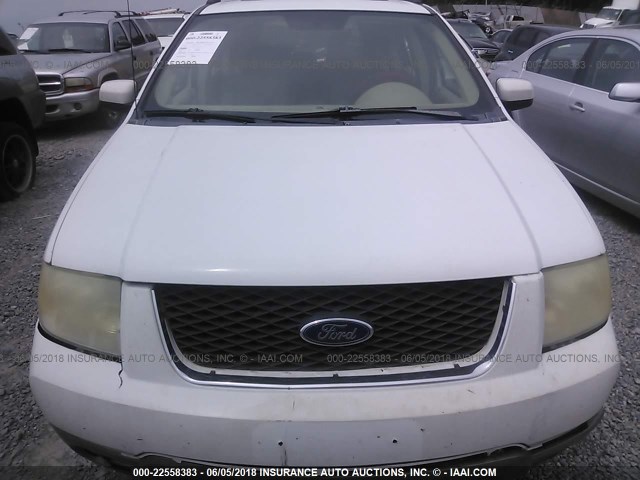 1FMZK02185GA36956 - 2005 FORD FREESTYLE SEL WHITE photo 6