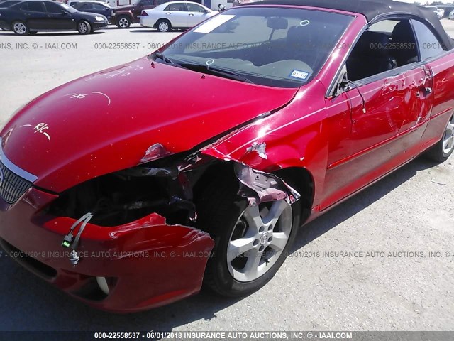 4T1FA38P46U091555 - 2006 TOYOTA CAMRY SOLARA SE/SLE RED photo 6