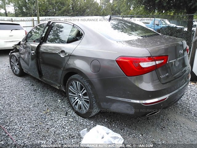 KNALN4D78E5137966 - 2014 KIA CADENZA PREMIUM/LIMITED BROWN photo 3