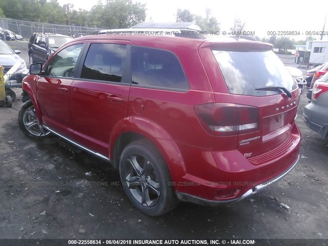 3C4PDDGGXGT112993 - 2016 DODGE JOURNEY CROSSROAD RED photo 3