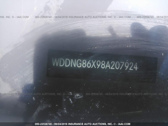 WDDNG86X98A207924 - 2008 MERCEDES-BENZ S 550 4MATIC BLACK photo 9