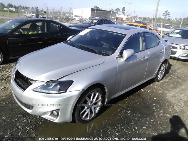 JTHCF5C29C5056322 - 2012 LEXUS IS 250 SILVER photo 2