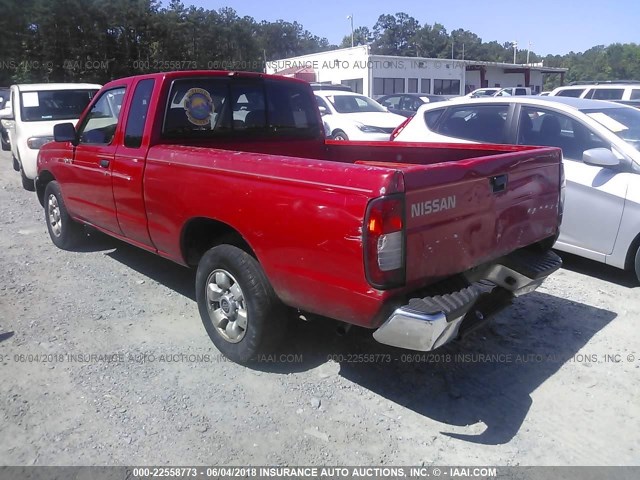 1N6DD26S9YC413651 - 2000 NISSAN FRONTIER KING CAB XE RED photo 3