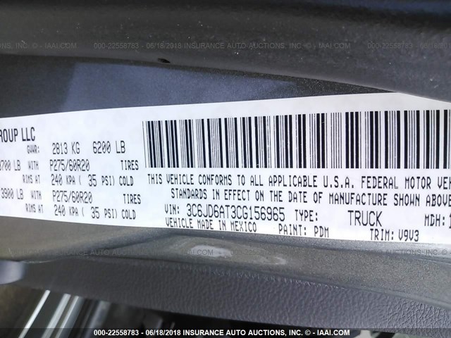 3C6JD6AT3CG156965 - 2012 DODGE RAM 1500 ST GRAY photo 9