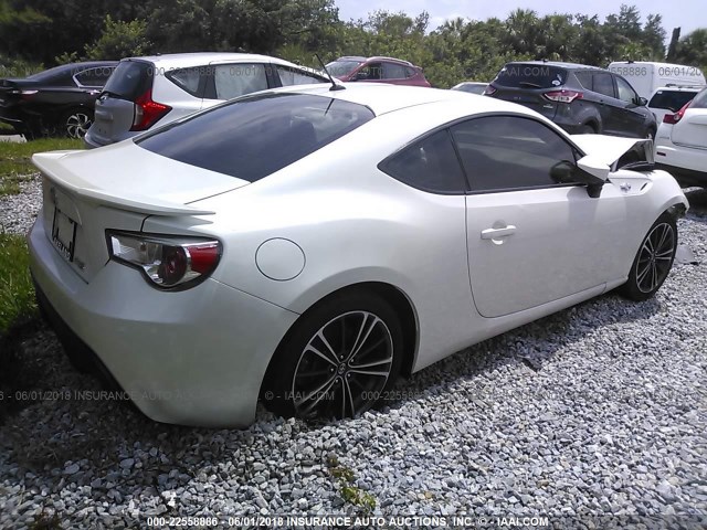 JF1ZNAA18E8705388 - 2014 TOYOTA SCION FR-S WHITE photo 4