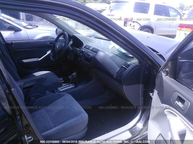 1HGES163X5L014843 - 2005 HONDA CIVIC DX VP BLACK photo 5