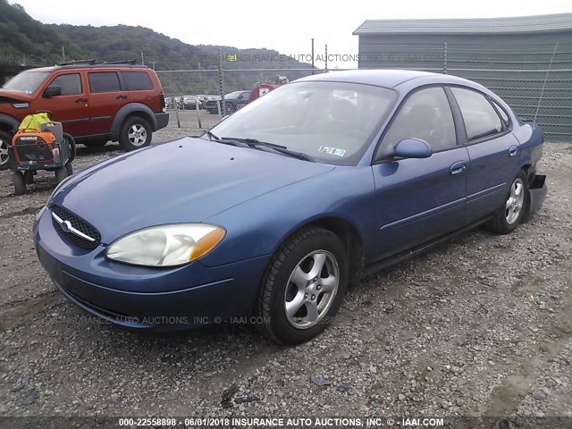 1FAFP53U42G153255 - 2002 FORD TAURUS SE BLUE photo 2