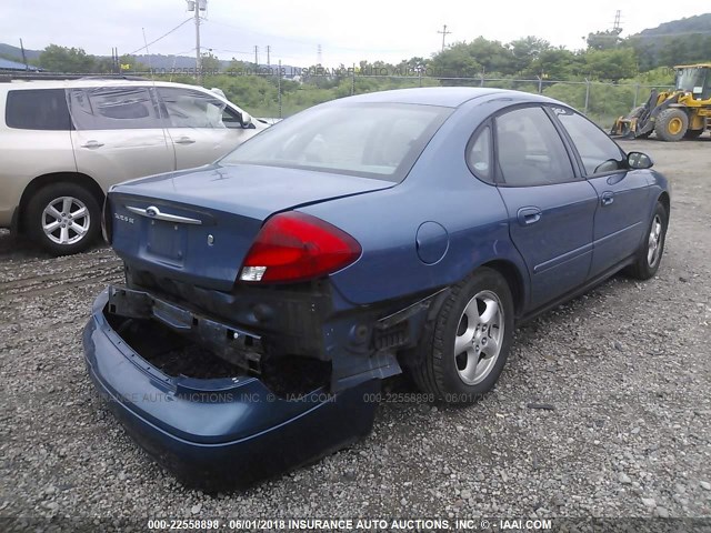 1FAFP53U42G153255 - 2002 FORD TAURUS SE BLUE photo 4