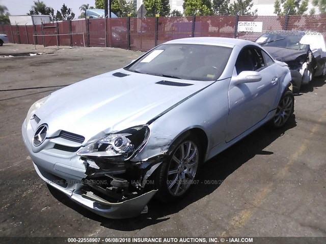 WDBWK56F25F054738 - 2005 MERCEDES-BENZ SLK 350 BLUE photo 2