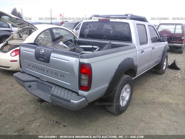 1N6ED27Y31C319987 - 2001 NISSAN FRONTIER CREW CAB XE/CREW CAB SE SILVER photo 4