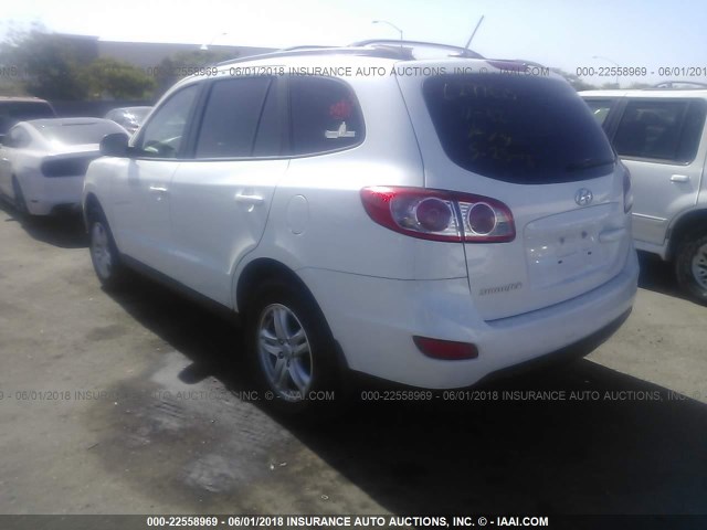 5XYZG3AB0CG115233 - 2012 HYUNDAI SANTA FE GLS WHITE photo 3