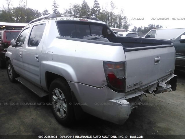 2HJYK16586H500395 - 2006 HONDA RIDGELINE RTL SILVER photo 3