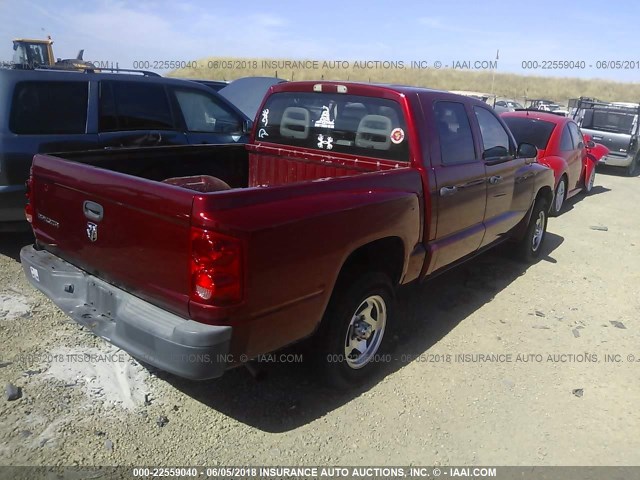 1D7HE28K36S524977 - 2006 DODGE DAKOTA QUAD/ST MAROON photo 4