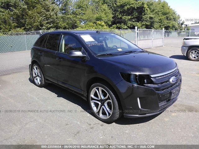 2FMDK4AK5DBA15547 - 2013 FORD EDGE SPORT BLACK photo 1