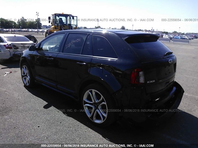 2FMDK4AK5DBA15547 - 2013 FORD EDGE SPORT BLACK photo 3