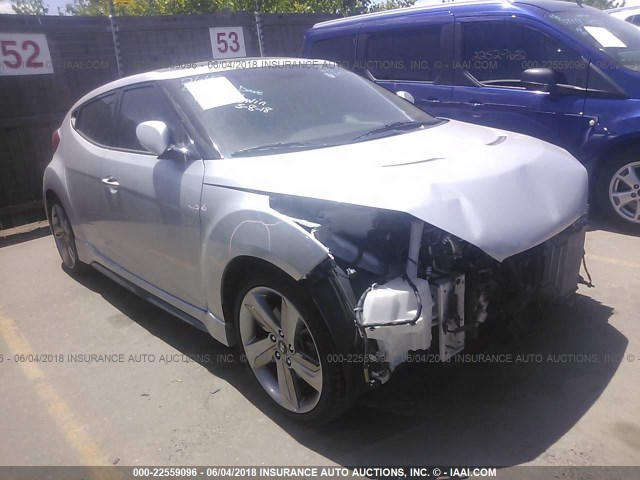 KMHTC6AE2EU190025 - 2014 HYUNDAI VELOSTER TURBO SILVER photo 1