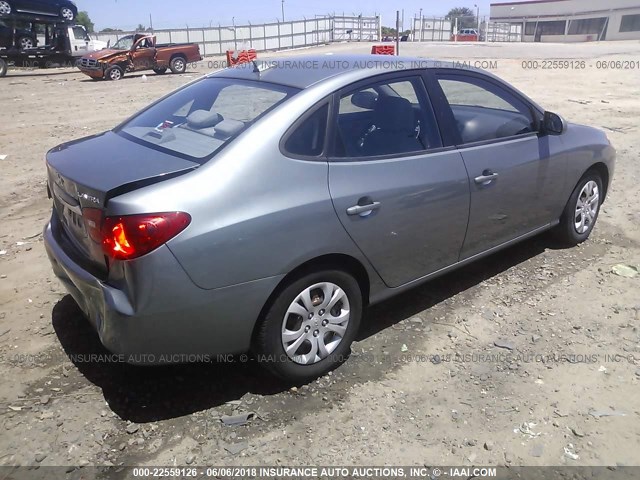 KMHDU4AD0AU973318 - 2010 HYUNDAI ELANTRA BLUE/GLS/SE GRAY photo 4