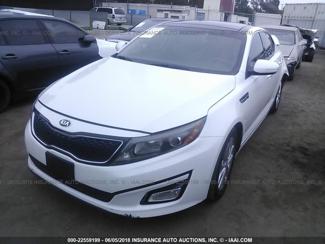 5XXGN4A70FG398112 - 2015 KIA OPTIMA EX WHITE photo 2