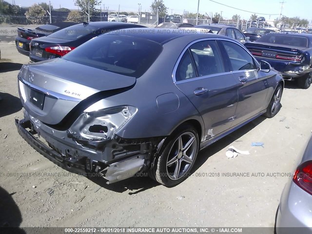 55SWF6GB0FU011379 - 2015 MERCEDES-BENZ C 400 4MATIC GRAY photo 4