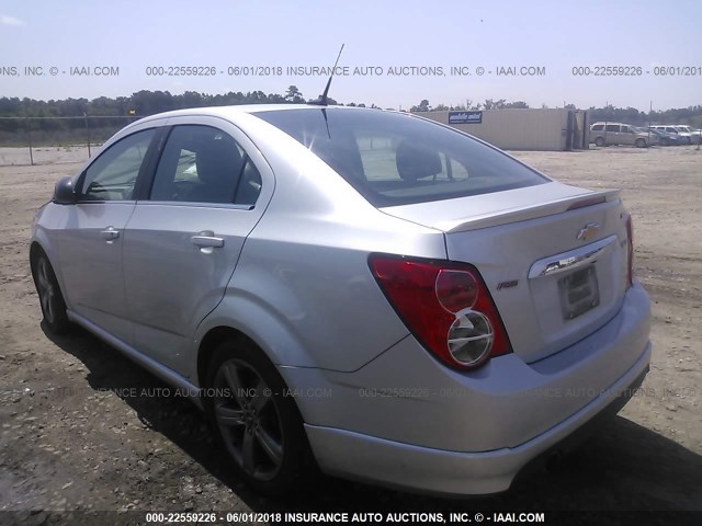 1G1JG5SB7E4187192 - 2014 CHEVROLET SONIC RS GRAY photo 3