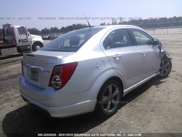 1G1JG5SB7E4187192 - 2014 CHEVROLET SONIC RS GRAY photo 4