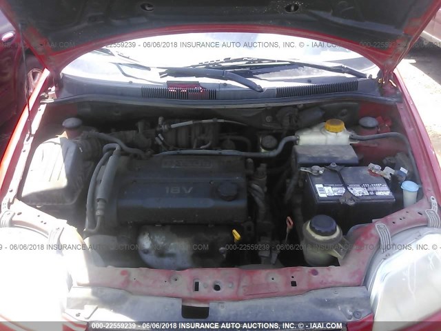 KL1TD52615B485820 - 2005 CHEVROLET AVEO LS RED photo 10