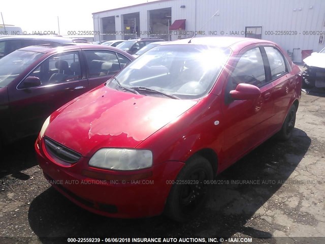 KL1TD52615B485820 - 2005 CHEVROLET AVEO LS RED photo 2