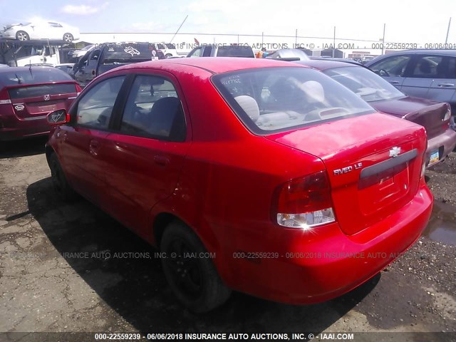 KL1TD52615B485820 - 2005 CHEVROLET AVEO LS RED photo 3