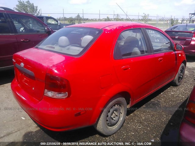 KL1TD52615B485820 - 2005 CHEVROLET AVEO LS RED photo 4