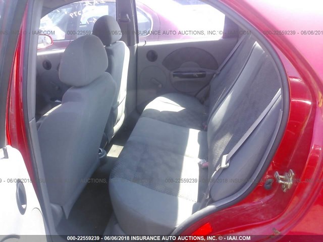 KL1TD52615B485820 - 2005 CHEVROLET AVEO LS RED photo 8
