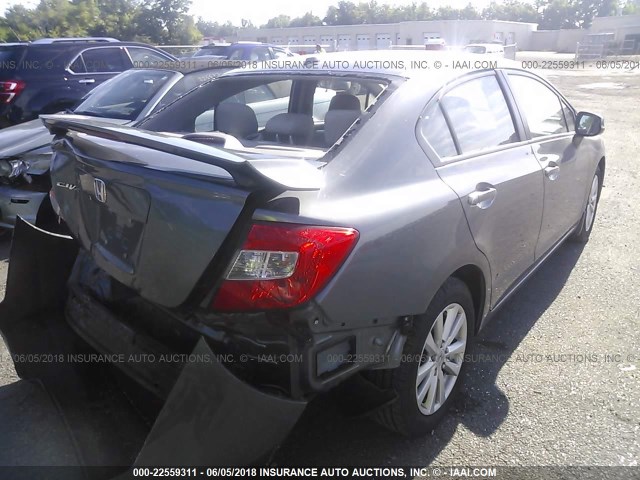 19XFB2F94CE010905 - 2012 HONDA CIVIC EXL 灰色 照片 4