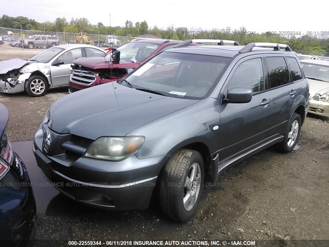 JA4LZ41F24U007389 - 2004 MITSUBISHI OUTLANDER XLS GRAY photo 2