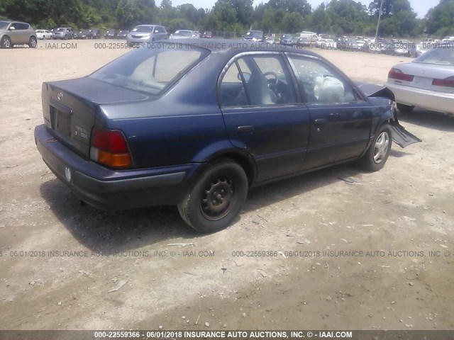 JT2BC52L1T0139846 - 1996 TOYOTA TERCEL DX BLUE photo 4