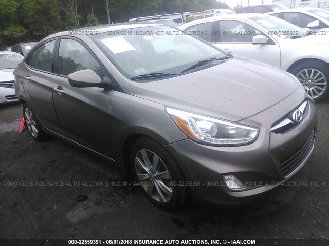 KMHCU4AE5EU740478 - 2014 HYUNDAI ACCENT GLS/SE GRAY photo 1