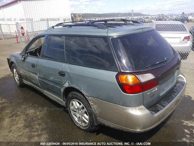 4S3BH675447625911 - 2004 SUBARU LEGACY OUTBACK AWP GREEN photo 3