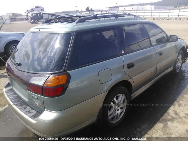 4S3BH675447625911 - 2004 SUBARU LEGACY OUTBACK AWP GREEN photo 4