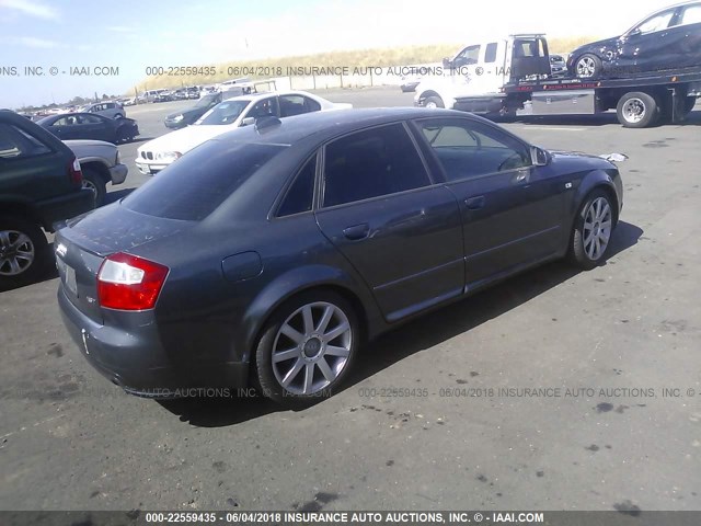 WAUJC68E74A172523 - 2004 AUDI A4 1.8T GRAY photo 4