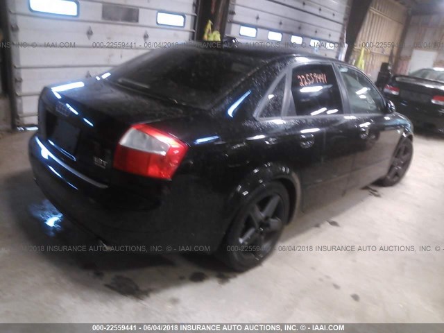 WAULC68E54A155146 - 2004 AUDI A4 1.8T QUATTRO BLACK photo 4